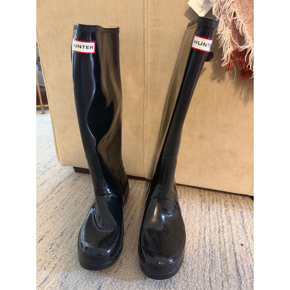 Hunter Original Gloss Tall Rain Boots Black W23616 Womens